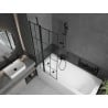 Mexen Vega stačiakampė vonia 170 x 70 cm su korpusu ir 1-duris paravana 80 cm, juodas motyvas - 550117070X9408117077