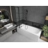 Mexen Vega stačiakampė vonia 170 x 70 cm su korpusu ir 1-duris paravana 80 cm, juodas motyvas - 550117070X9408117077