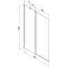 Mexen Vega stačiakampė vonia 170 x 70 cm su korpusu ir 1-duris paravana 80 cm, juodas motyvas - 550117070X9408117077