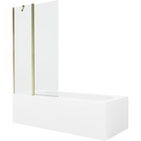 Mexen Vega stačiakampė vonia 170 x 70 cm su apdaila ir vienos dalies 100 cm sienele, permatoma, auksinė - 550117070X9410115000