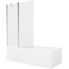 Mexen Vega stačiakampė vonia 170 x 70 cm su apdaila ir vieno sparno 120 cm ekranu, skaidrus, chromas - 550117070X9412110100