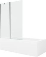Mexen Vega stačiakampė vonia 170 x 70 cm su apdaila ir vieno sparno 120 cm ekranu, skaidrus, chromas - 550117070X9412110100