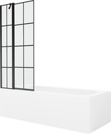 Mexen Vega stačiakampė vonia 180 x 80 cm su dangčiu ir vienu sparnu 80 cm, juodas raštas - 550118080X9408117077