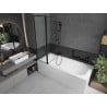Mexen Vega stačiakampė vonia 180 x 80 cm su apdaila ir vieno sparno širma 100 cm, juodas raštas - 550118080X9410117070