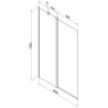 Mexen Vega stačiakampė vonia 180 x 80 cm su apdaila ir vieno sparno širma 100 cm, juodas raštas - 550118080X9410117070