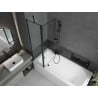 Mexen Vega stačiakampė vonia 180 x 80 cm su apdaila ir vieno sparno širma 100 cm, juodas raštas - 550118080X9410117070