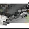 Mexen Vega stačiakampė vonia 180 x 80 cm su apdaila ir viengubų durelių pertvara 120 cm, juodas raštas - 550118080X9412117077