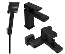 Mexen Mino R45 vonios rinkinys, juodas - 72403R45-70
