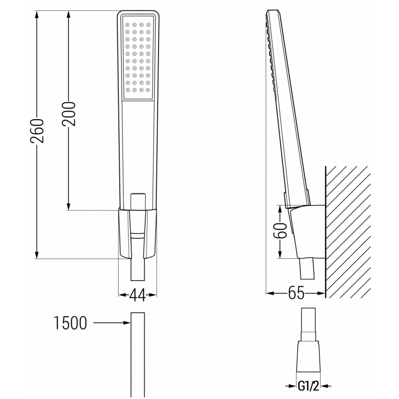 Mexen Mino R72 vonios rinkinys, juodas - 72403R72-70