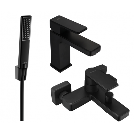 Mexen Mino R72 vonios rinkinys, juodas - 72403R72-70