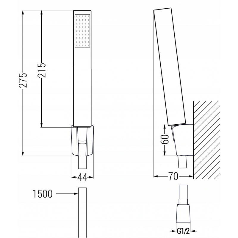 Mexen Mino R77 vonios komplektas, juodas - 72403R77-70