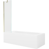 Mexen Vega stačiakampė vonia 180 x 80 cm su apdaila ir 1-durio pertvara 50 cm, skaidri, auksinė - 550118080X9505000050
