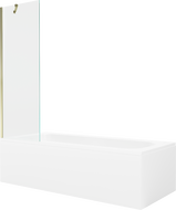 Mexen Vega stačiakampė vonia 170 x 70 cm su apdaila ir 1 durų paravanu 60 cm, skaidri, auksinė - 550117070X9506000050