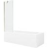 Mexen Vega stačiakampė vonia 150 x 70 cm su apdaila ir vieno segmento pertvara 60 cm, permatoma, auksinė - 550115070X9506000050