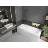Mexen Vega stačiakampė vonia 150 x 70 cm su apdaila ir vienos dalies 70 cm skydu, permatoma, auksinė - 550115070X9507000050