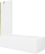 Mexen Vega stačiakampė vonia 150 x 70 cm su apdaila ir 1-durėmis 70 cm sienele, skaidri, auksinė - 550115070X9507000050