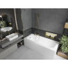 Mexen Vega stačiakampė vonia 170 x 70 cm su apdaila ir 1 sparno pertvara 80 cm, skaidri, auksinė - 550117070X9508000050