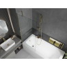 Mexen Vega stačiakampė vonia 150 x 70 cm su aptaisu ir 1 sparno 80 cm ekranu, skaidri, auksinė - 550115070X9508000050