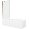 Mexen Vega stačiakampė vonia 180 x 80 cm su apdaila ir vienos dalies 80 cm ekranu, permatoma, auksinė - 550118080X9508000050