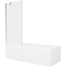 Mexen Vega stačiakampė vonia 180 x 80 cm su apdaila ir vienos dalies 80 cm ekranu, permatomas, auksinis - 550118080X9508000050