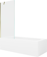 Mexen Vega stačiakampė vonia 180 x 80 cm su apdaila ir vienos dalies 80 cm ekranu, permatomas, auksinis - 550118080X9508000050