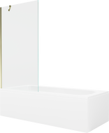 Mexen Vega stačiakampė vonia 150 x 70 cm su apdaila ir vienos dalies 90 cm pertvara, skaidri, auksinė - 550115070X9509000050