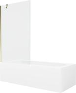 Mexen Vega Stačiakampė vonia 180 x 80 cm su apdaila ir vienos dalies ekranu 100 cm, permatoma, auksinė - 550118080X9510000050