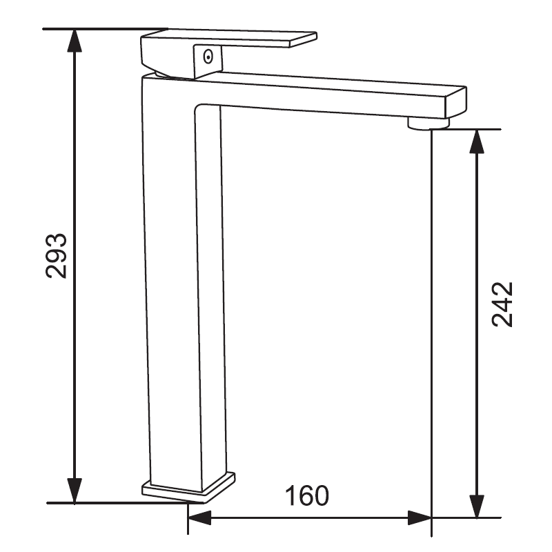 Mexen Uno aukštas praustuvo maišytuvas, juodas - 71410-70