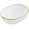 Mexen Viki praustuvo dubuo 48 x 35 cm, baltas/auksinis kraštas - 21054805