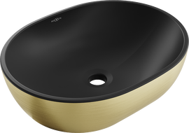 Mexen Viki praustuvo ant stalviršio 48 x 35 cm, juoda matinė/auksinis raštų linijos - 21054877