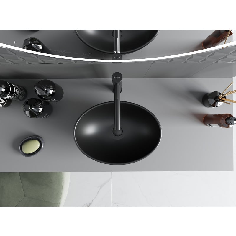 Mexen Elza stalviršinis praustuvas 40 x 33 cm, juodas matinis - 21014085