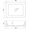 Mexen Catia stalviršio praustuvas 48 x 37 cm, Balta - 21314800