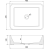 Mexen Catia plienasviršio praustuvas 48 x 37 cm, Juodas matinis/auksinė linijų modelis - 21314877