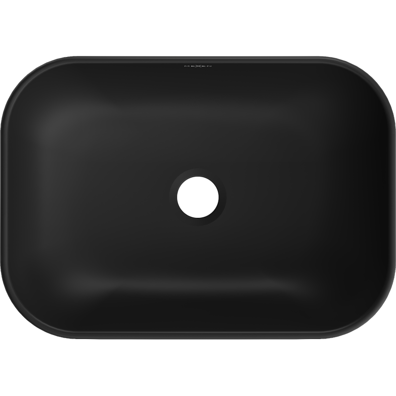 Mexen Rita plienasviršio praustuvas 45 x 32 cm, Juodas matinis/auksinė linijų modelis - 21084577