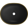Mexen Viki praustuvė ant stalviršio 48 x 35 cm, juoda matinė/auksinis kraštas - 21054875