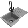 Mexen Pablo granitinis kriauklė 1-dubens su nutekėjimu ir virtuviniu maišytuvu Duo, pilka - 6510-71-671701-70-B