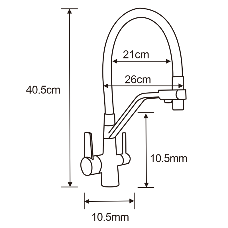 Mexen Elias granitinė vienos kameros kriauklė su nutekėjimu ir Duo virtuviniu maišytuvu, juoda/auksinė metalo spalva