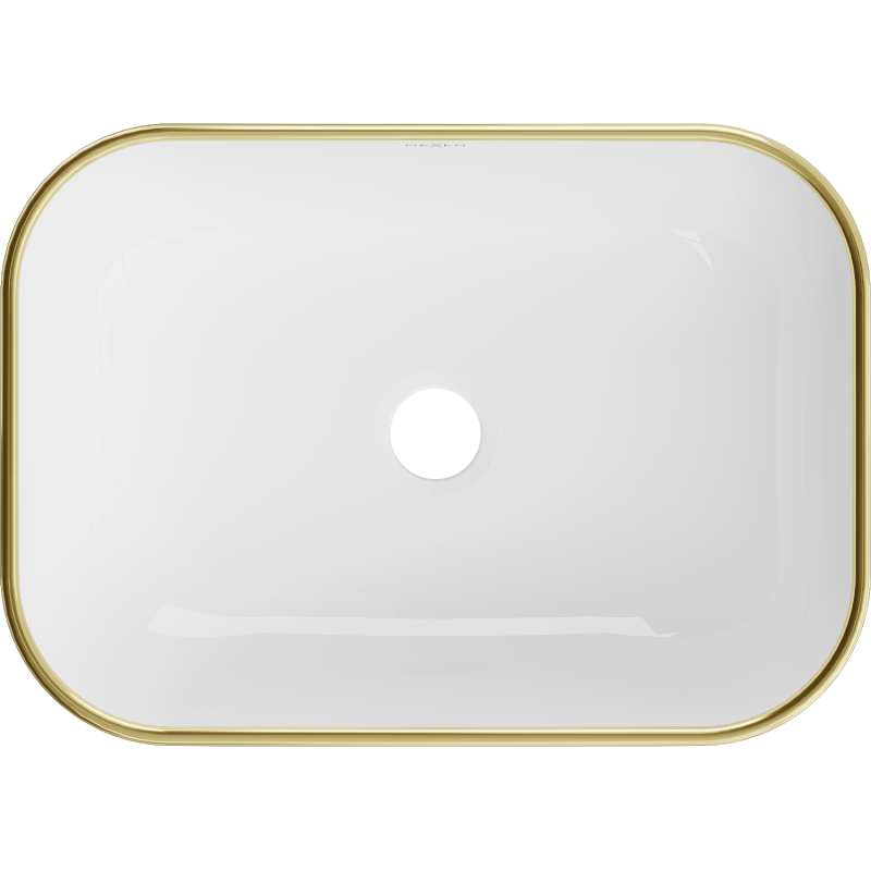 Mexen Rita antstalinis praustuvas 45 x 32 cm, baltas/auksinis langelio raštas - 21084509