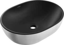 Mexen Viki praustuvas ant stalviršio 48 x 35 cm, juodas matinis/sidabrinis - 21054874