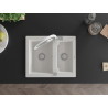 Mexen Carlos 1,5 dubensų granitinis plautuvas su maišytuvu Duo, baltas - 6518-20-671701-02