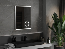 Mexen Kala vonios veidrodis su apšvietimu ir kosmetiniu veidrodėliu 60 x 80 cm, LED 6000K, be rūko - 9820-060-080-611-00