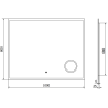 Mexen Kala apšviestas vonios veidrodis su kosmetiniu veidrodėliu 100 x 80 cm, LED 6000K, apsauga nuo garų - 9820-100-080-611-00