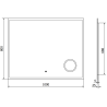 Mexen Kala veidrodinis vonios apšviestas veidrodis su kosmetiniu veidrodžiu 100 x 80 cm, LED 6000K, nuo rasos - 9820-100-080-61?