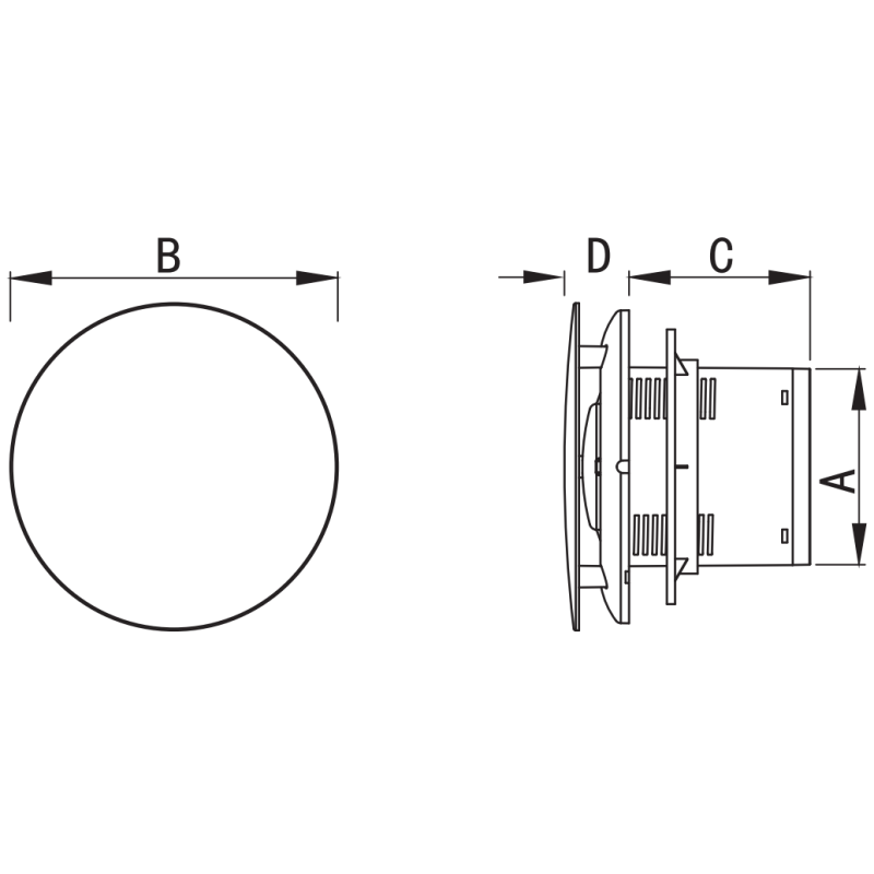 Mexen AXR 150 vonios ventiliatorius su drėgmės jutikliu, juodas - W9602-150H-70
