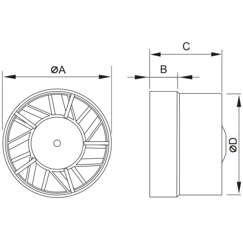 Mexen ZXR 100 vonios ventiliatorius kanalui, baltas - W9607-100-00