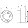 Mexen ZXR 100 kanalo vonios ventiliatorius, baltas - W9607-100-00