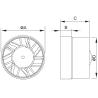 Mexen ZXR 100 vonios ventiliatorius kanalui, baltas - W9607-100-00
