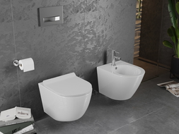 Mexen Lena WC dubuo Rimless su lėtai nusileidžiančiu slim dangčiu, duroplastikas, blizgus baltas - 30224000 Mexen Lena WC dubuo Rimless su lėtai nusileidžiančiu slim dangčiu, duroplastikas, blizgus baltas - 30224000