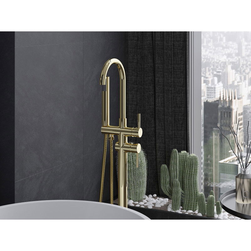 Mexen Alma laisvai stovinti vonios maišytuvas, auksinė - 75033-50