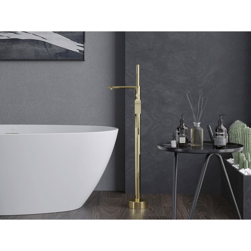 Mexen Leda laisvai stovinti vonios maišytuvas, auksinė - 75633-50